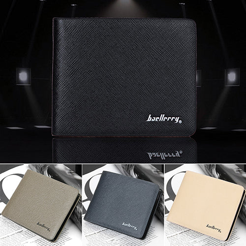 Men Bifold Faux Leather Purse Credit Card Holder Slim Wallet Clutch Billfold