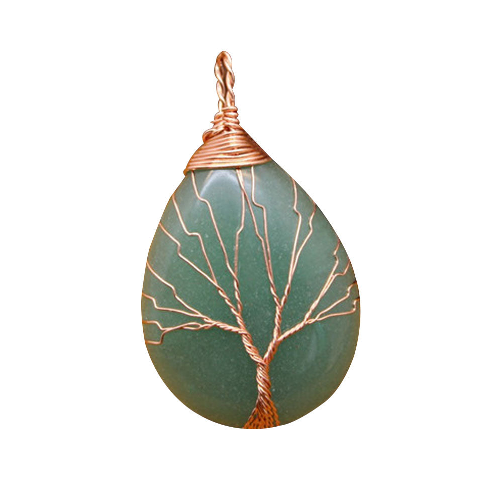 Natural Stone Waterdrop Shape Pendant Charm Necklace Jewelry DIY Accessory