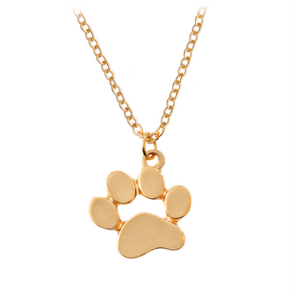 Women's Lovely Pet Cat Dog Paw Pendant Chain Necklace Fashion Jewelry Gift