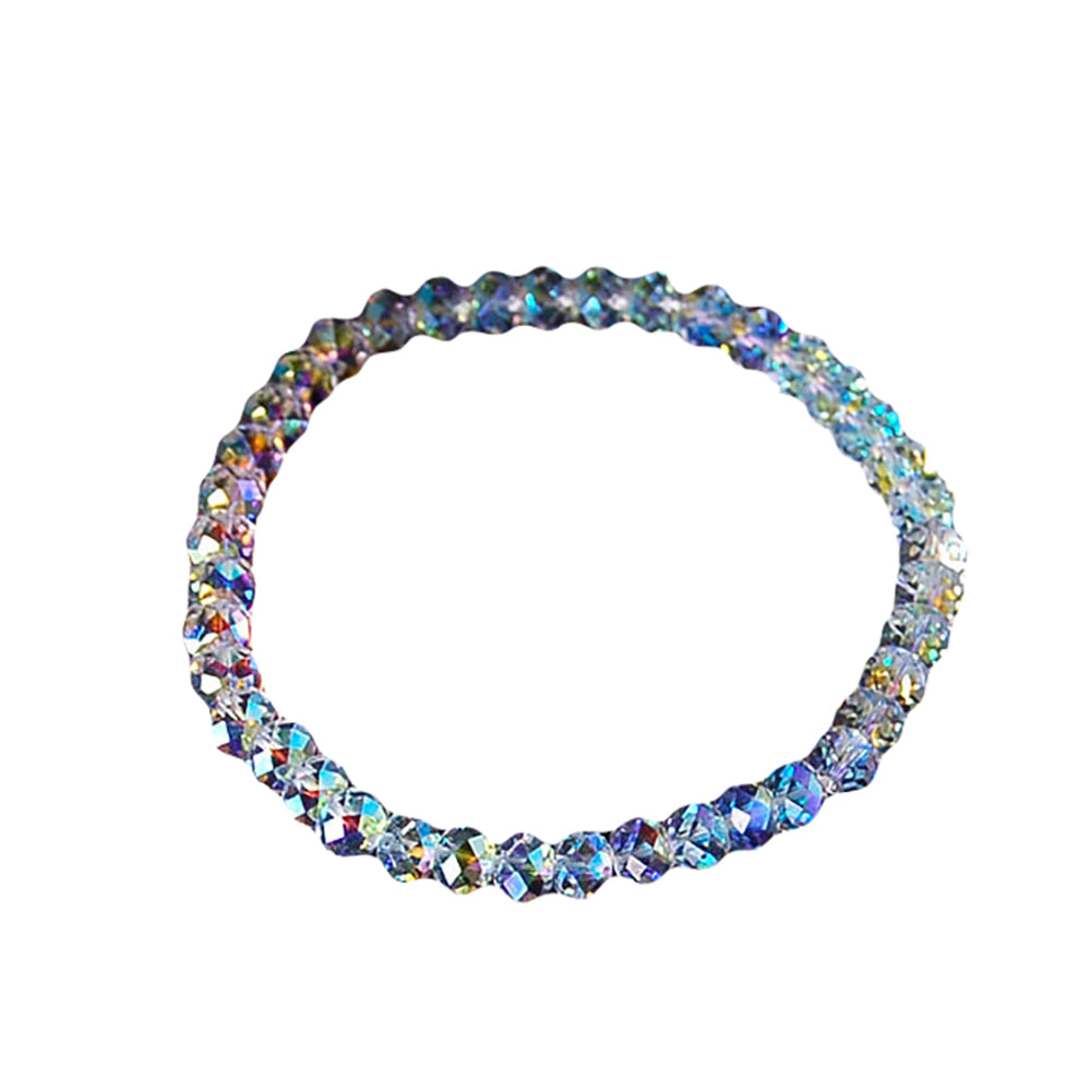 Fashion Elegant Faux Crystal Beads Shiny Elastic Bracelet Women Jewelry Gift