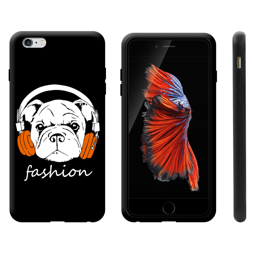 Dog with Headphone Touch Screen Flip Full Case for iPhone 6S Samsung S6 S7 Edge