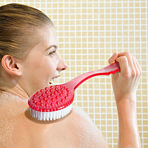 Long Handled Body Bath Shower Back Brush Scrubber Massager Skin Cleaning Tool
