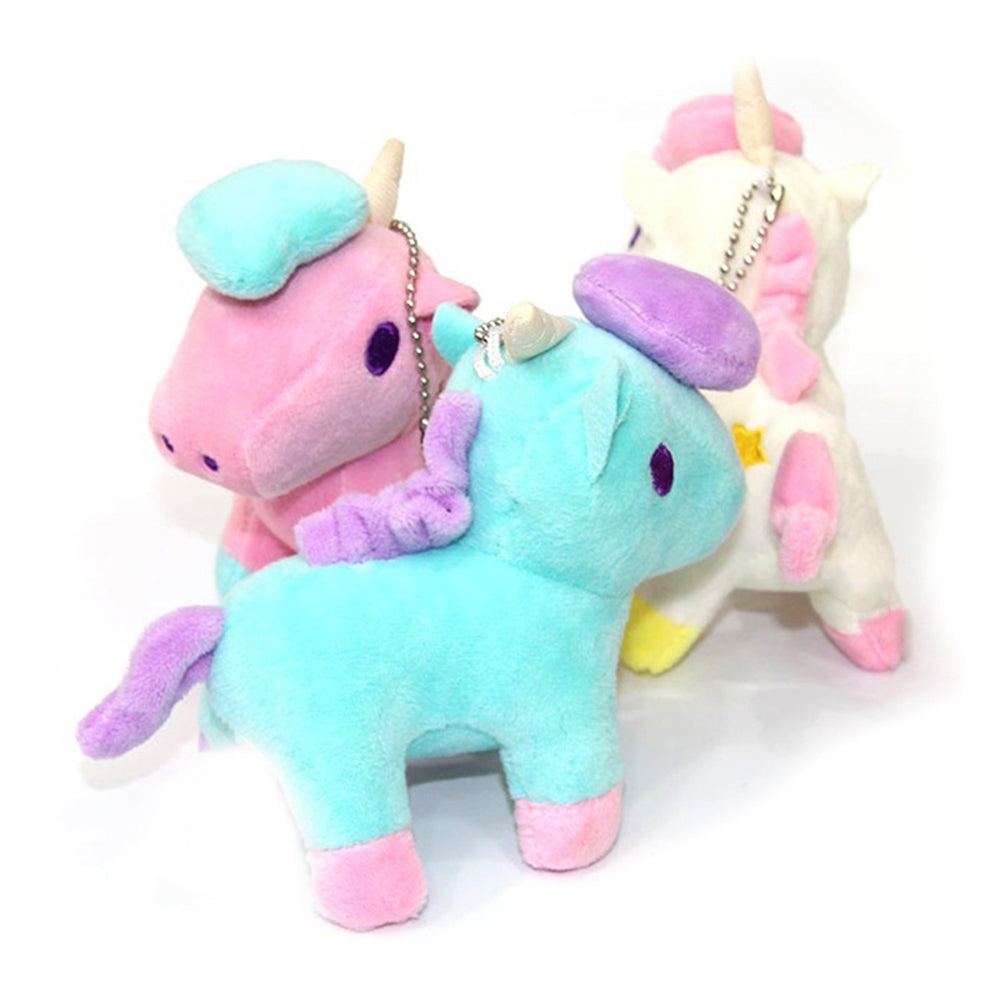 Cute Plush Unicorn Pendant Key Chain Handbag Accessories Stuffed Toy Doll Gift