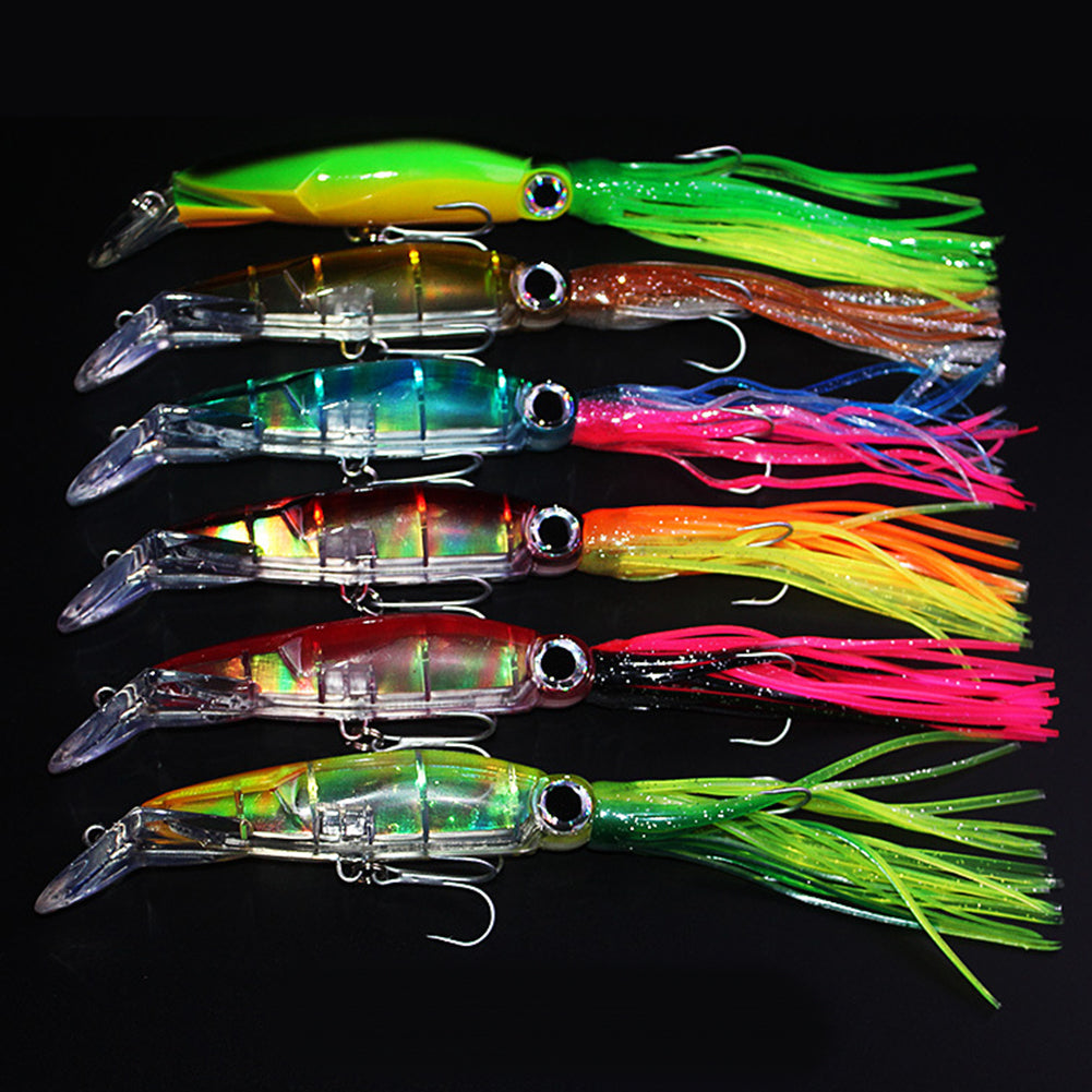 24cm Fishing Lures Artificial Squid Hard Baits Tentacles Sharp Hook Tackle Tool