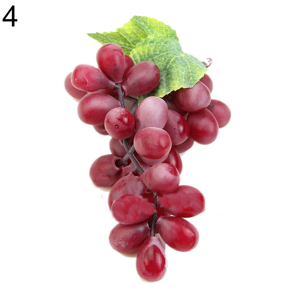 36 Pcs in 1 Bunch Artificial Plastic Grapes Lifelike Fake Fruit Food Home Decor