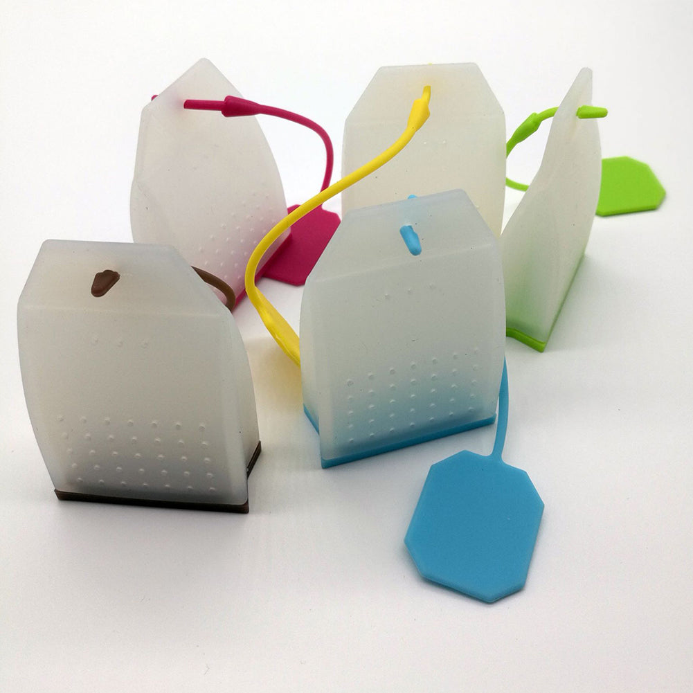 2Pcs Silicone Loose Leaf Tea Infusers Tea Bag Shape Herbal Spice Strainer Filter