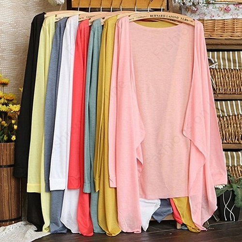 Women Fashion Summer Beach Sunscreen Casual Long Sleeve Cardigan Shawl Coat