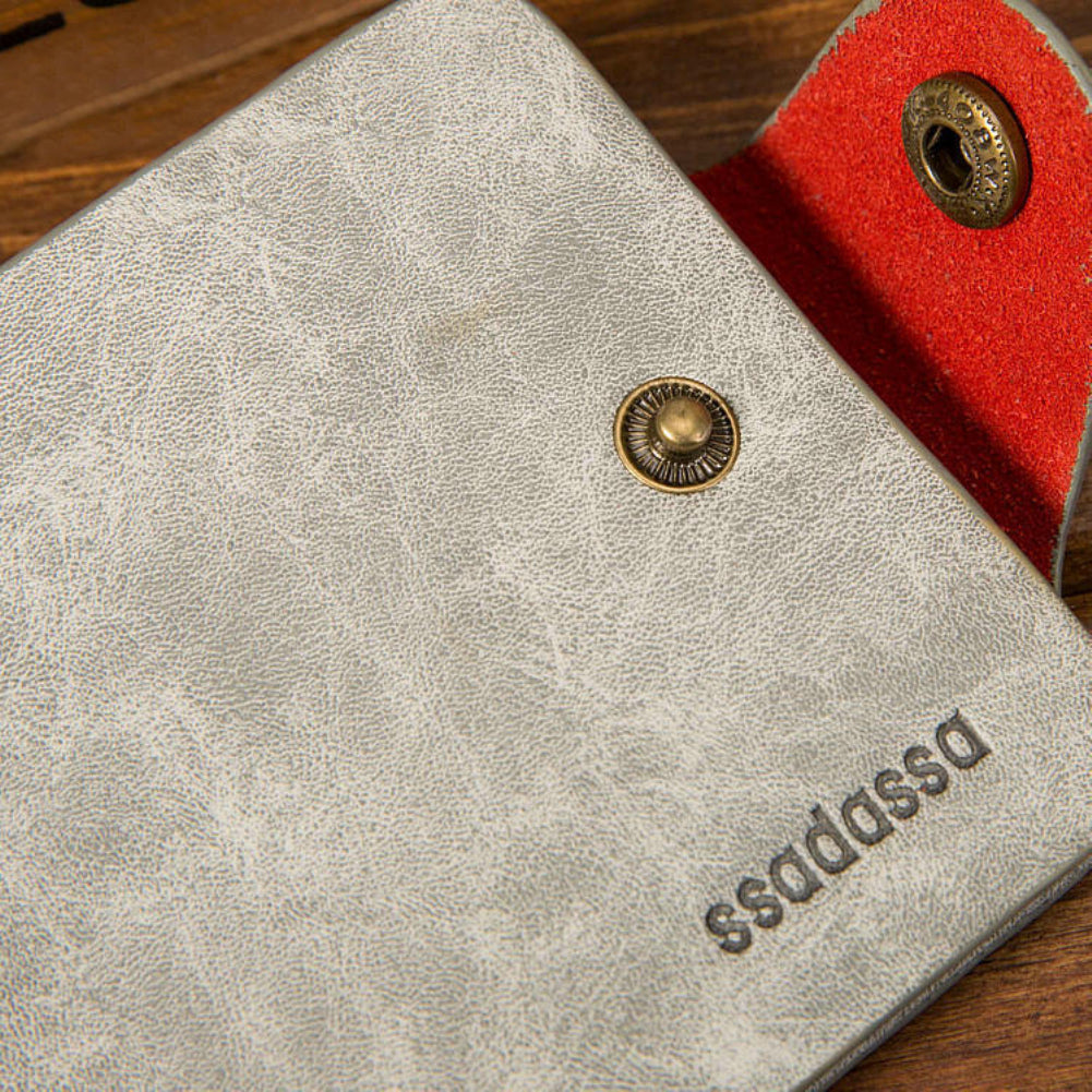 Men Faux Leather Folded Zipper Short Wallet Coin Cards Cash Slots Purse Gift