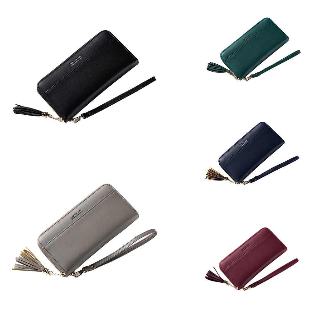 Fashion Women Faux Leather Zipper Long Wallet ID Credit Card Holder Gift