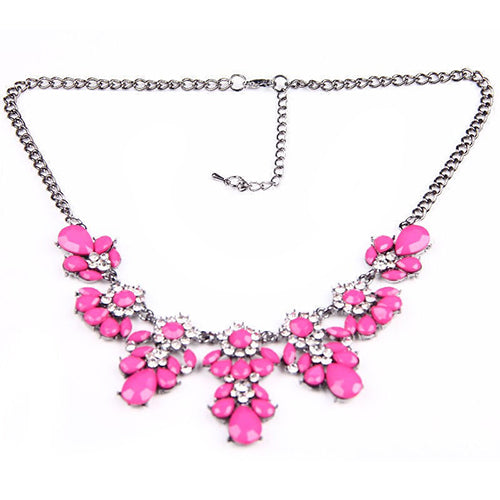 Women's Vintage Bohemian Flower Bubble Bib Choker Statement Necklace Jewelry