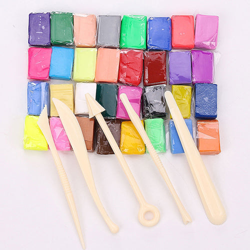 Kid Educational Toy Molding Modeling 32 Colors Oven Bake Polymer Clay Block Set