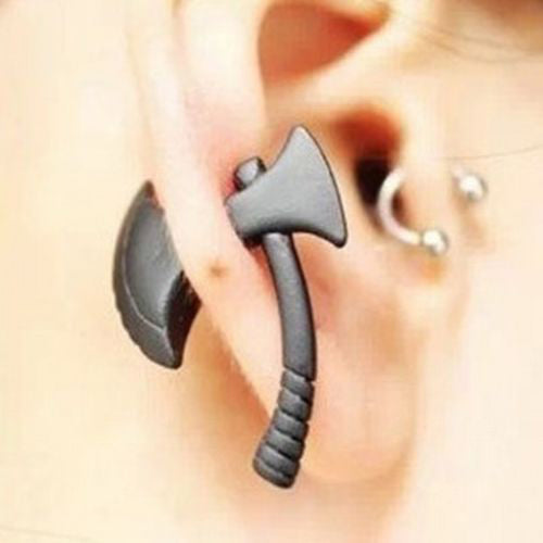 Men's Women's Punk Stereoscopic Hatchet Impalement Ear Stud Earring Jewelry