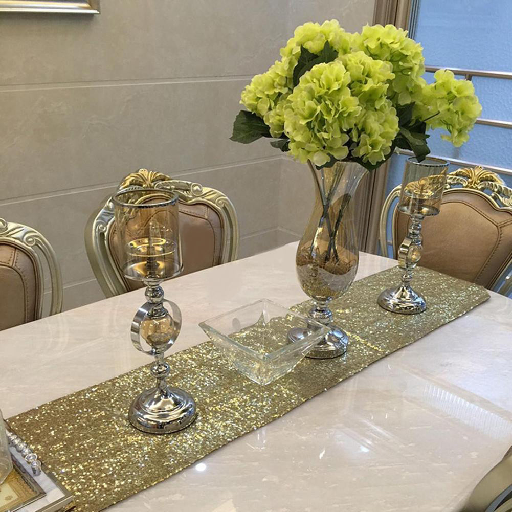 Sequins Hotel Table Runner Wedding Party Table Decoration Venue Desk Decor