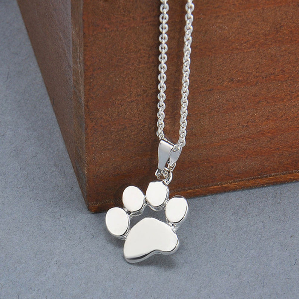 Women's Lovely Pet Cat Dog Paw Pendant Chain Necklace Fashion Jewelry Gift