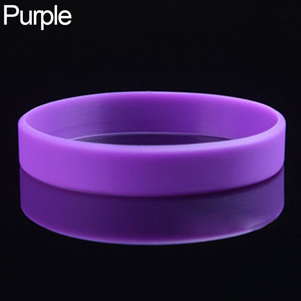 2 Pcs Men Women Silicone Wristbands Solid Color Sports Bracelet Bangle Gift