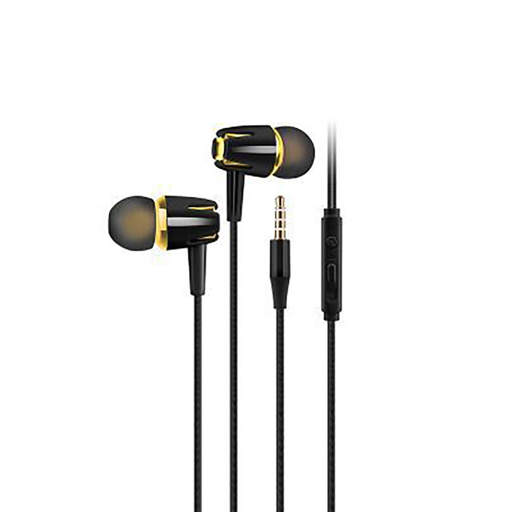 Fashion Threaded Cable Heavy Bass Stereo Music In-ear Headset Earphone with Mic