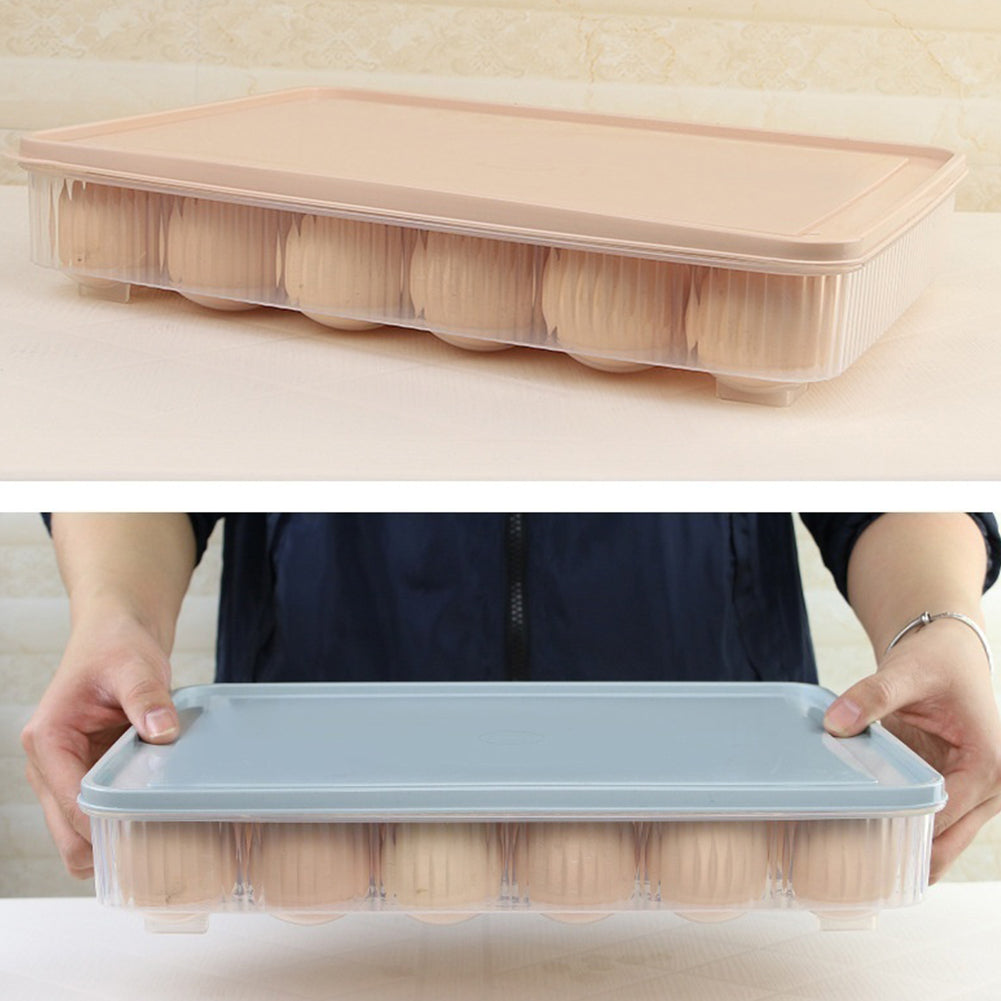 Refrigerator Egg Storage Box 24 Eggs Holder Food Container Plastic Organizer