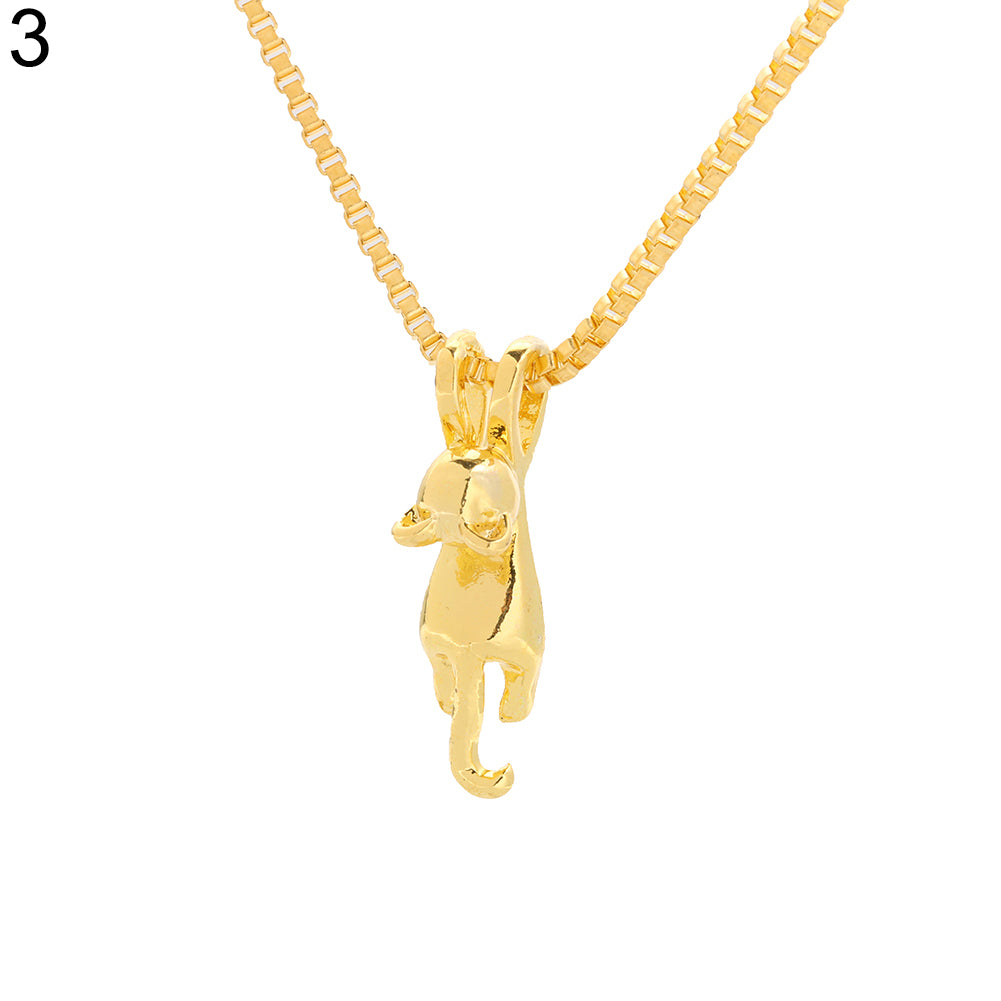 Women 925 Sterling Silver Lovely Jumping Cat Pendant Charm Necklace Jewelry