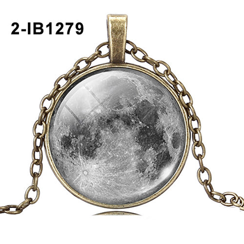 Unisex Universe Galaxy Nebula Glass Dome Cabochon Pendant Chain Necklace Gift