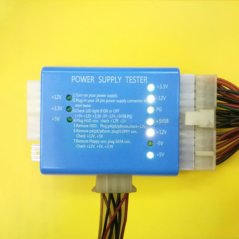 PC Computer High Quality 20/24 Pin PSU ATX SATA HD Power Supply Tester Tool
