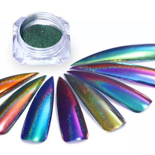 Chameleon Holographic Mirror Effect Nail Art Powder Chrome Pigment Dust Gift