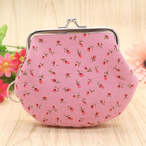 Women's Lovely Floral Pattern Card Change Holder Mini Wallet Clutch Coin Purse