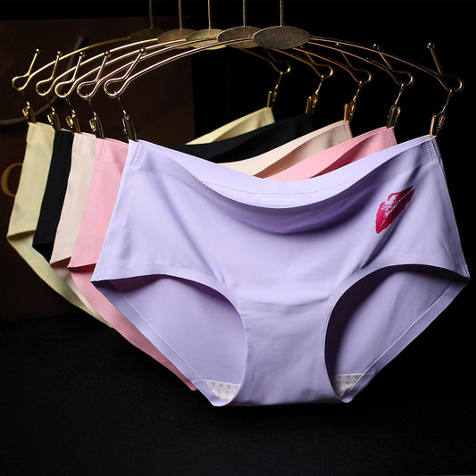 Sexy Women Seamless Briefs Underwear Lips Seal Soft Breathable Knickers Panties