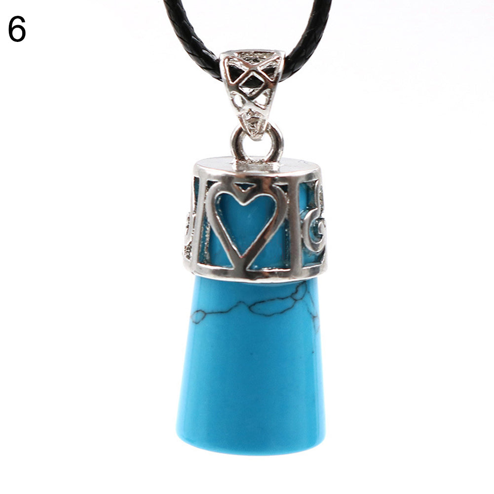 Vintage Cylinder Crystal Faux Gemstones Pendant for Necklace DIY Jewelry Making