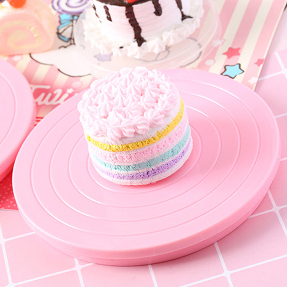 14cm Round Food-grade Plastic Rotating Cake Turntable Stand Baking Decor Plate