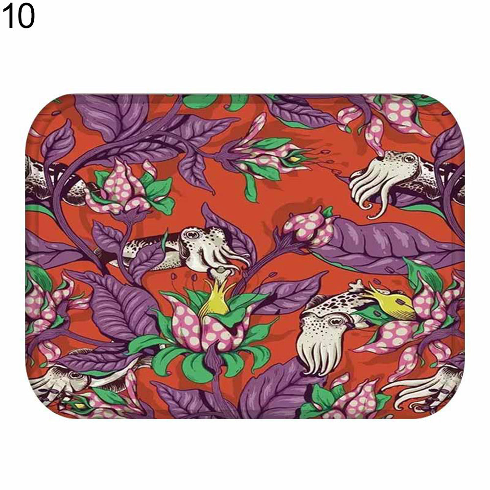 40*60cm Living Room Flower Print Rug Doormat Anti-skid Floor Carpet Home Decor