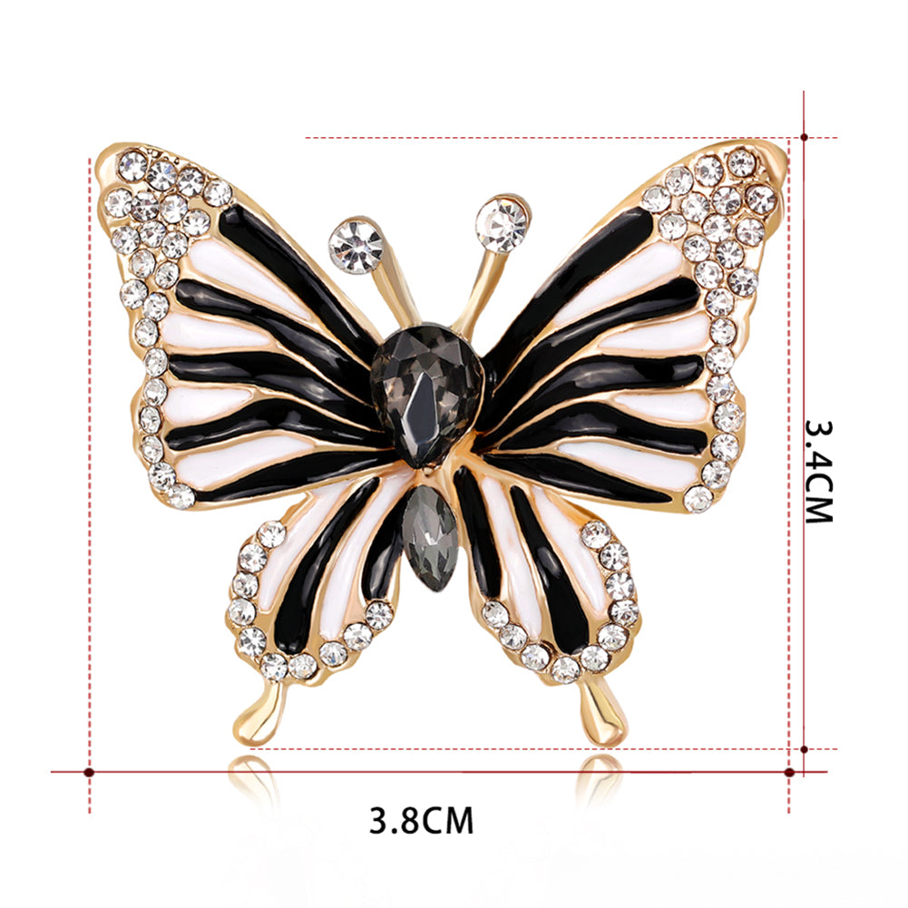 Fashion Butterfly Shiny Rhinestone Enamel Brooch Pin Ladies Wedding Gift Jewelry