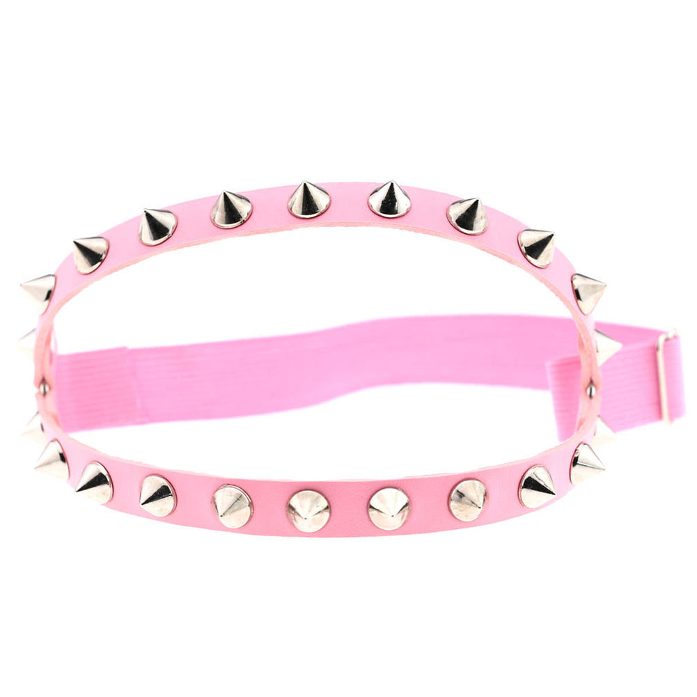 Fashion Punk Women Faux Leather Rivet Spike Sexy Leg Ring Stocking Body Jewelry