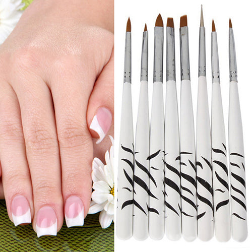 8PCS Zebra Nail Art Dotting Manicure Painting Drawing Polish Brush Pen Tools
