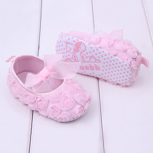 Toddler Baby Girls' Sweet Bowknot Rose Princess Shoes Prewalkers Soft Sole Flats