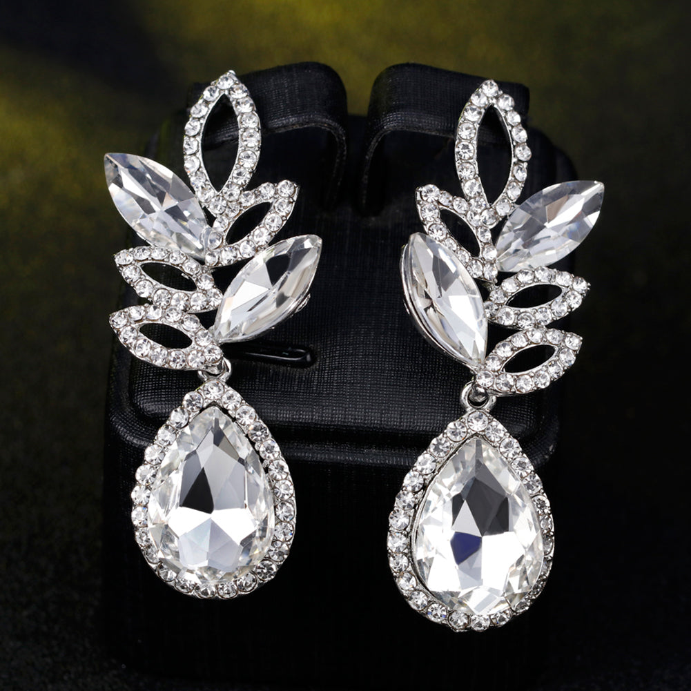Fashion Women Shiny Rhinestone Dangle Earrings Eardrop Wedding Jewelry