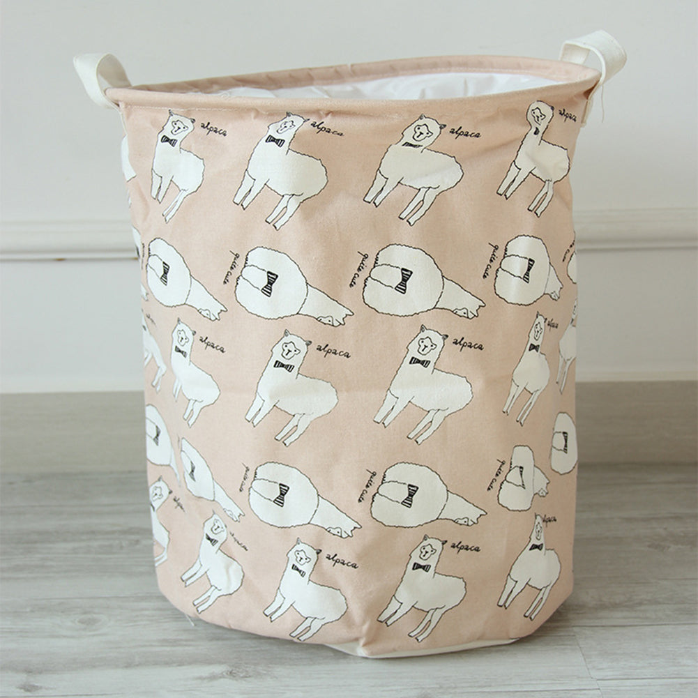 Cartoon Pattern Laundry Basket Home Washing Sorter Hamper Cotton Storage Bag