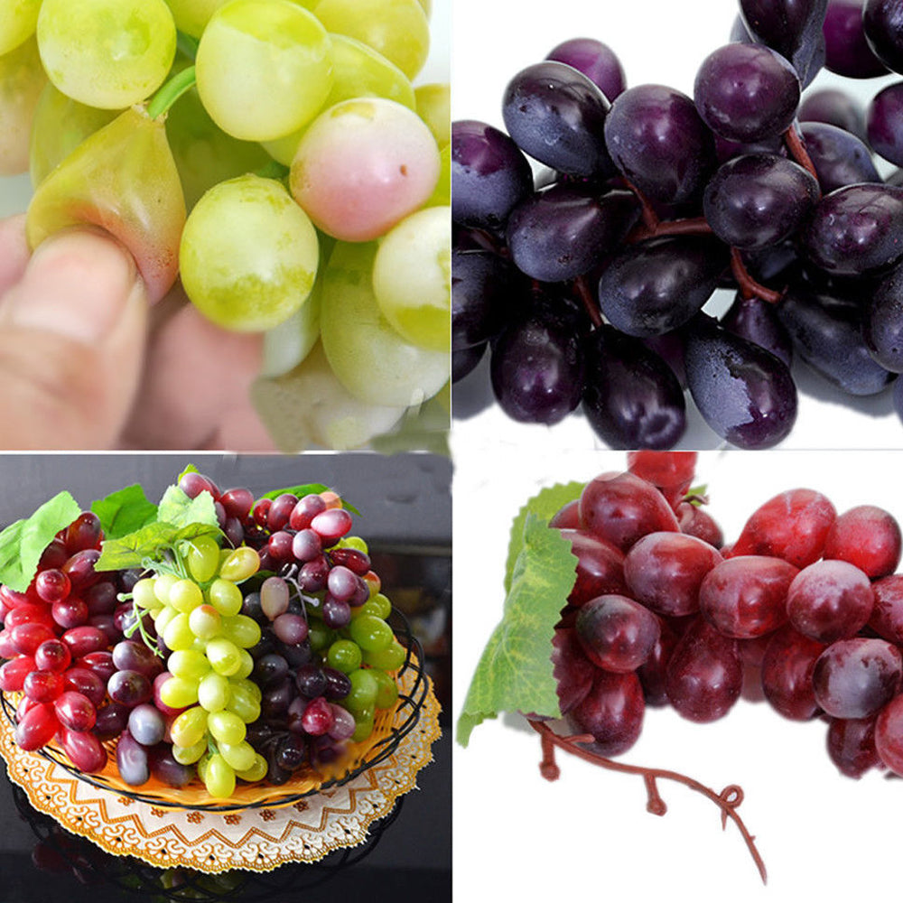 36 Pcs in 1 Bunch Artificial Plastic Grapes Lifelike Fake Fruit Food Home Decor