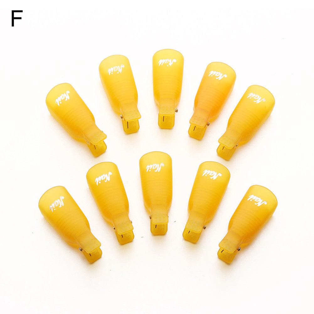 10Pcs Plastic Nail Soak Off UV Gel Art Polish Remover Wrap Gelish Clip Caps