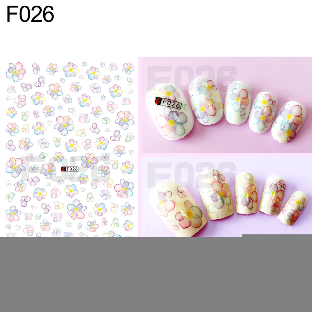 1 Sheet Flowers Butterfly Pattern Nail Art Stickers DIY Decal Manicure Tools