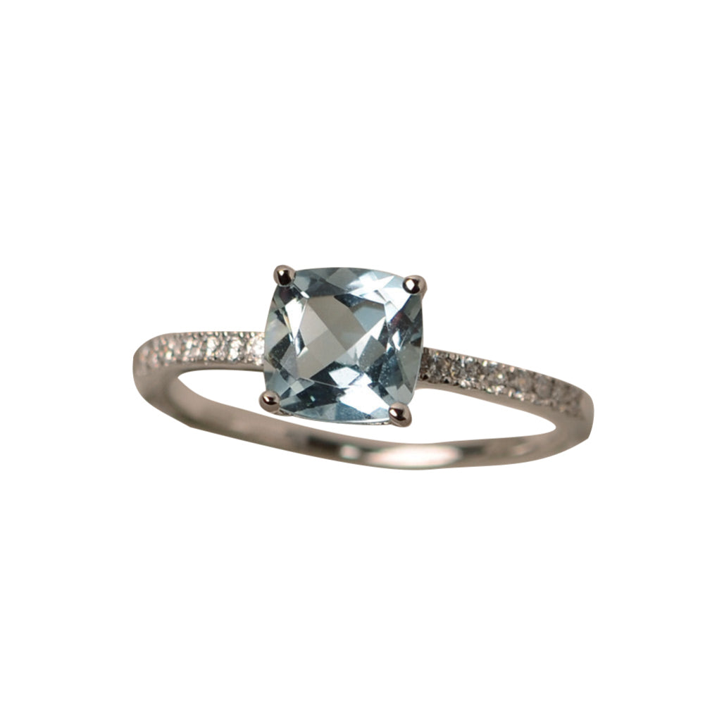 Fashion Rhinestone Women Club Date Finger Jewelry Square Faux Topaz Slim Ring