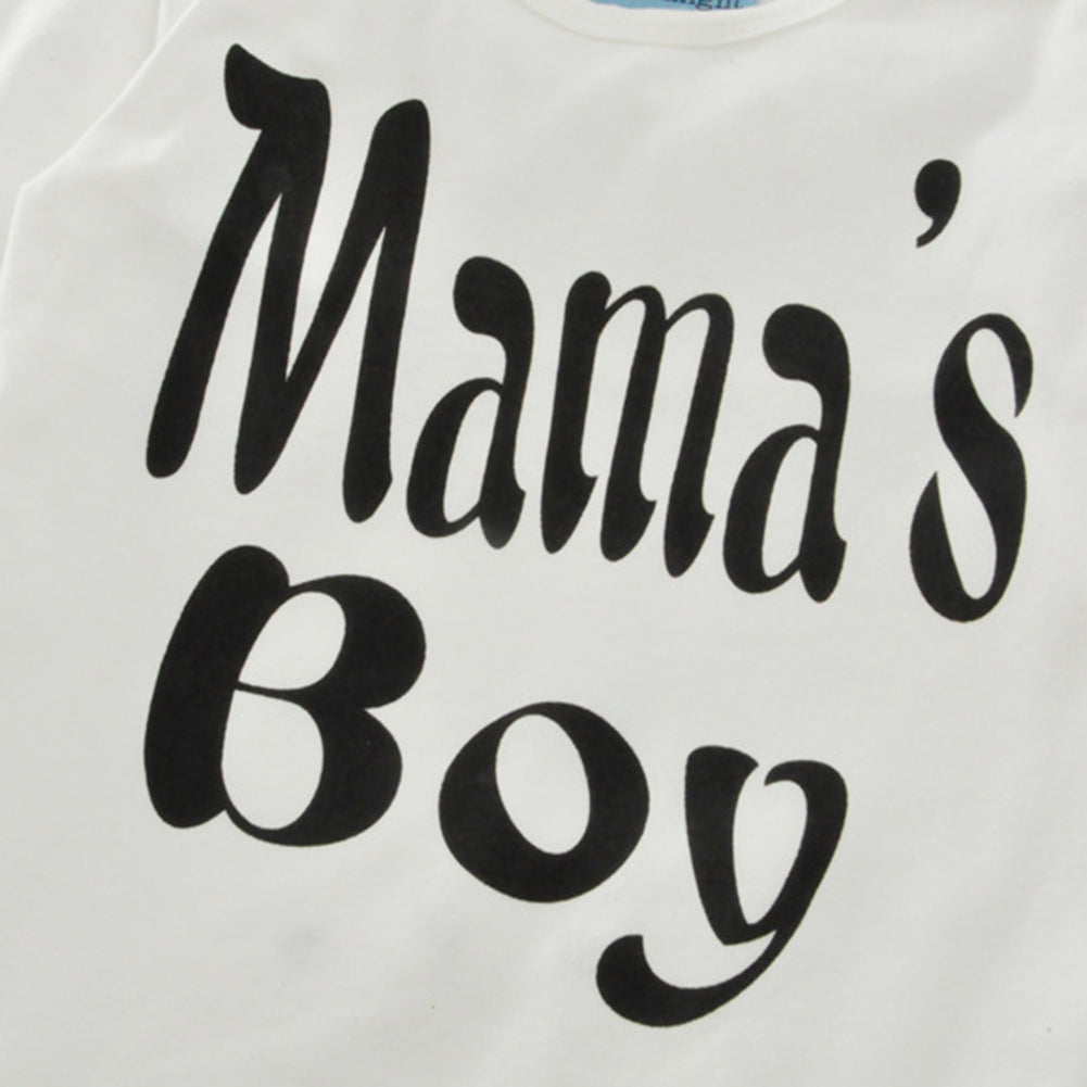 Newborn Baby Clothes Set Mama Boy Letter Print Romper+Antlers Pattern Pants Hat
