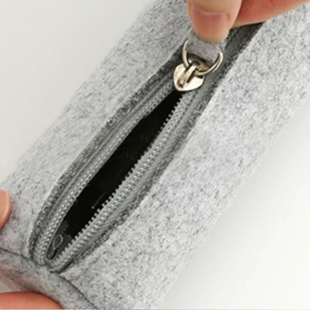 Felt Solid Color Simple Style Pencil Case Stationery Pouch Pen Bag Student Gift