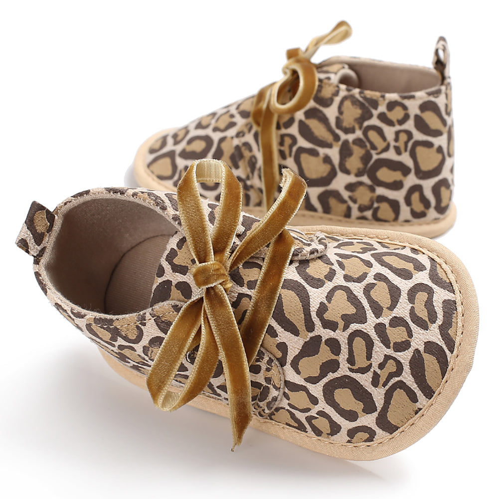 Baby Toddler Boy Girl Leopard Print Canvas Anti-Slip Sneakers Walking Shoes Crib