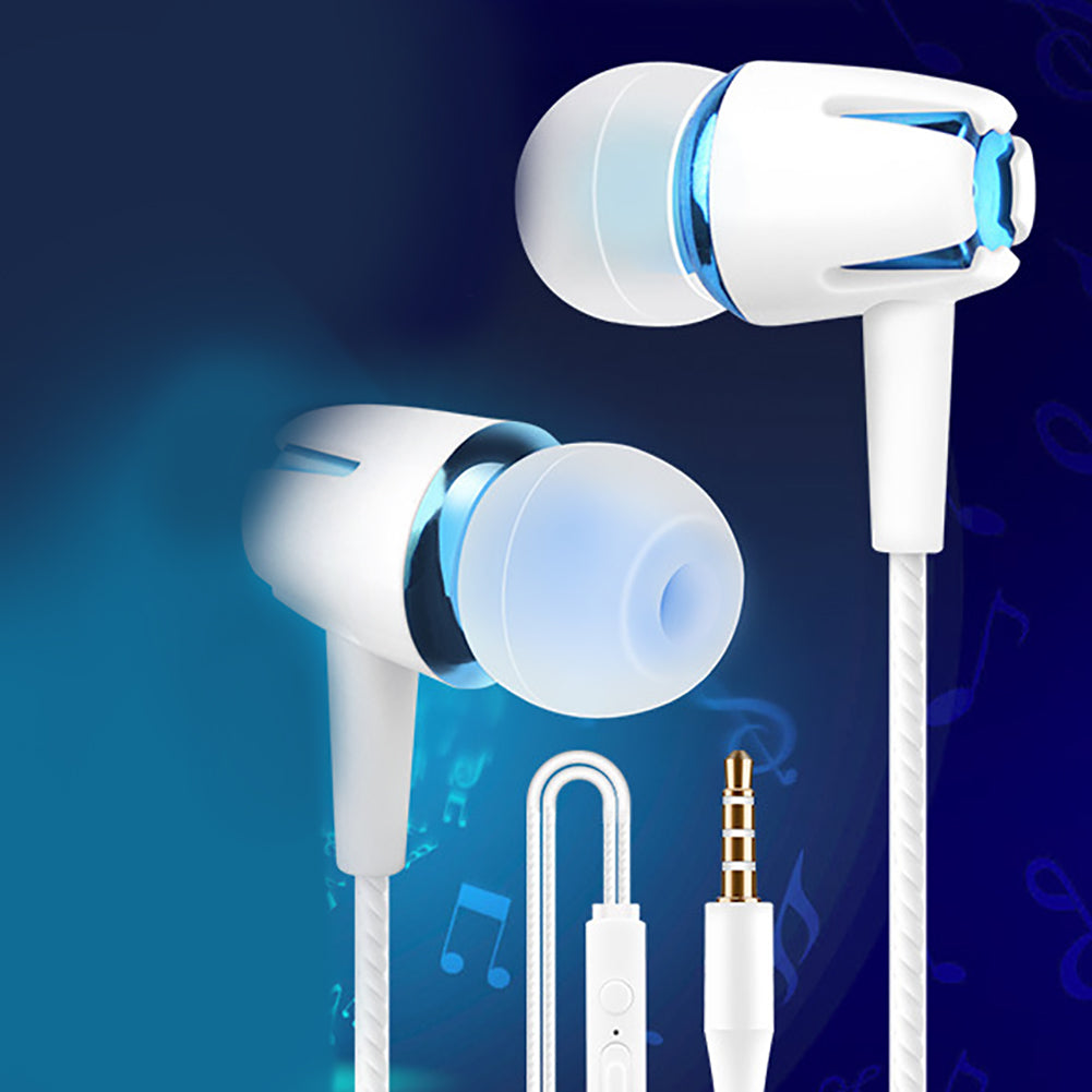 Fashion Threaded Cable Heavy Bass Stereo Music In-ear Headset Earphone with Mic