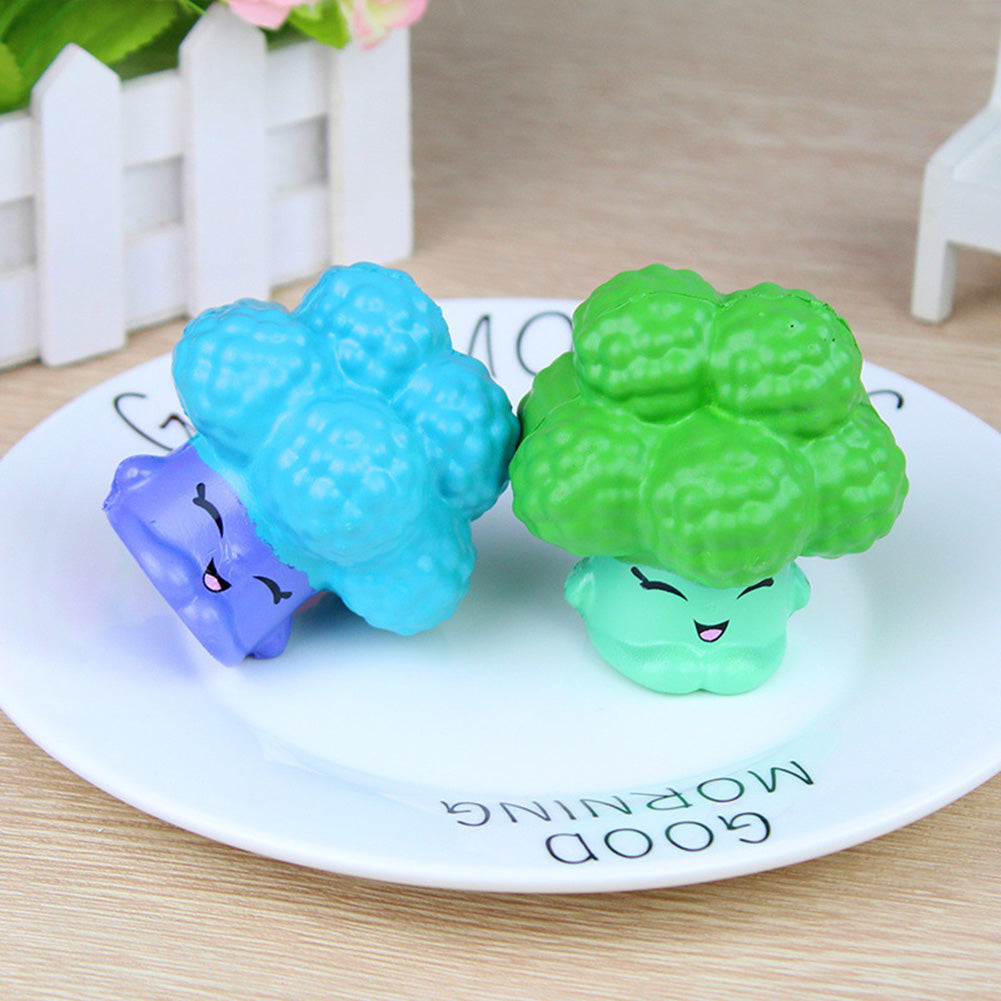 2Pcs Squishy Slow Rising Galaxy Broccoli Cake Stress Reliever Kids Squeeze Toys
