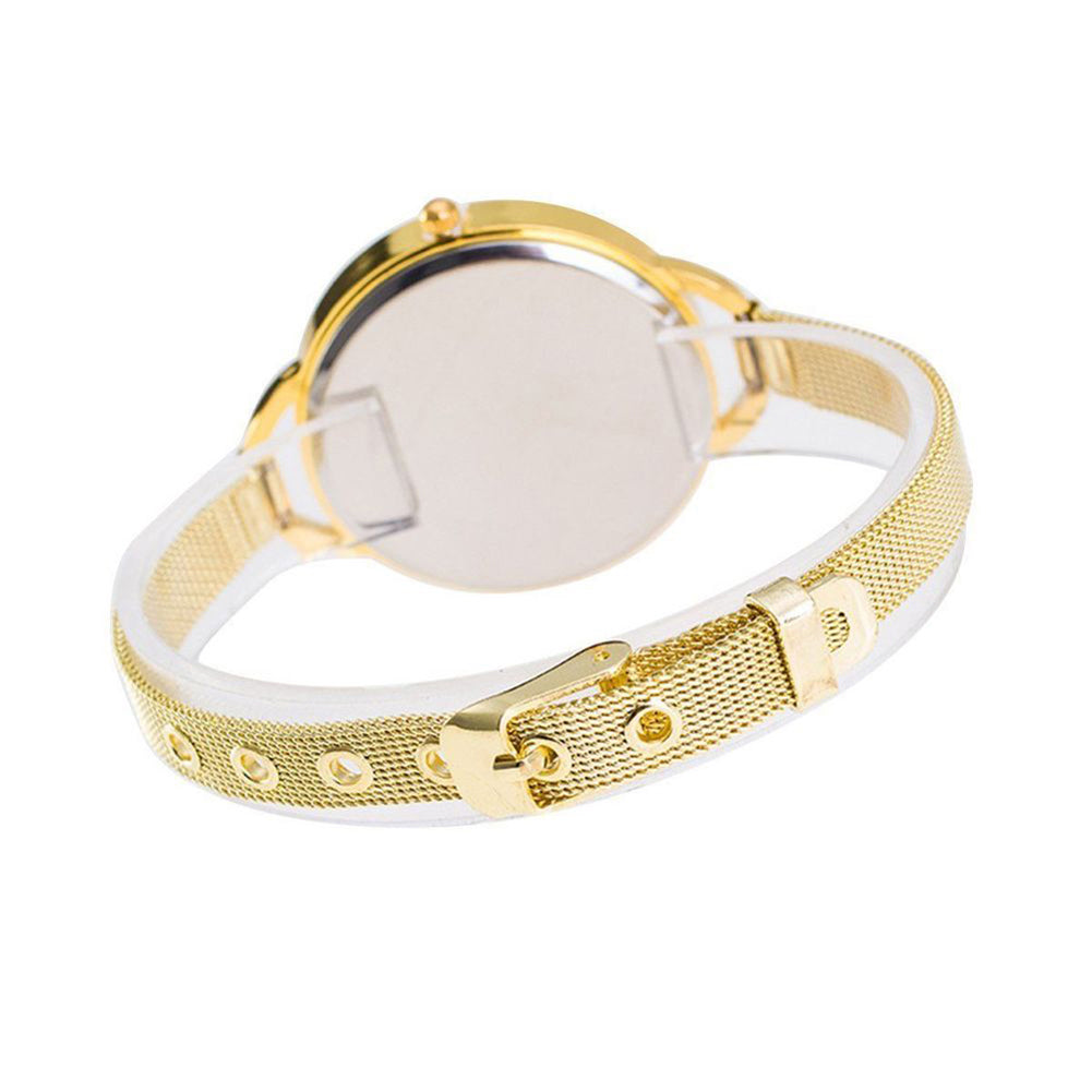Luxury Women Slim Mesh Band Stainless Steel Quartz Analog Dress Wrist Watch