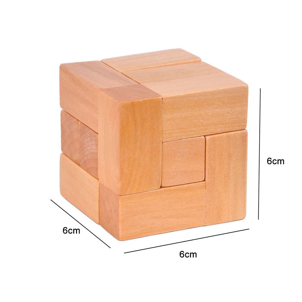 Wooden 7 Block Cube Luban Lock Brain Teaser Adults Kids Puzzle Educational Toy