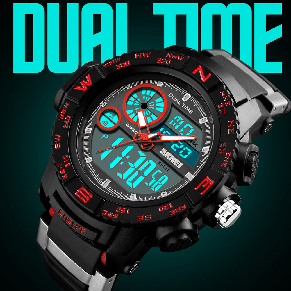 Fashion Sports Waterproof Dual Time Digital Analog Luminous Wrist Watch Gift