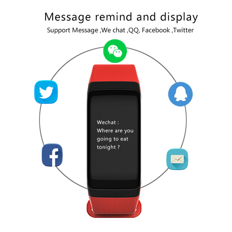 F1 Fitness Blood Pressure Oxygen Heart Rate Monitor Smart Watch Band Bracelet