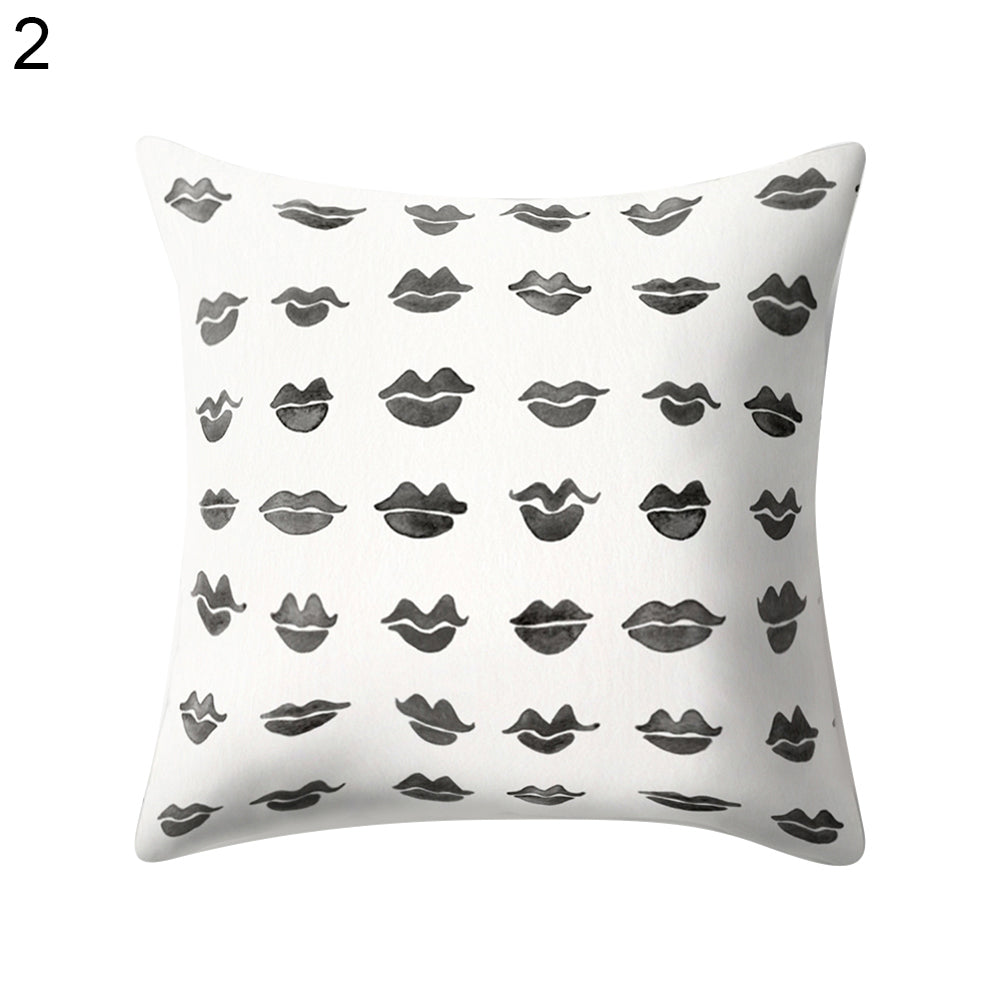 Sexy Lip Peach Skin Cushion Cover Square Throw Pillowcase Coffee House Bar Decor